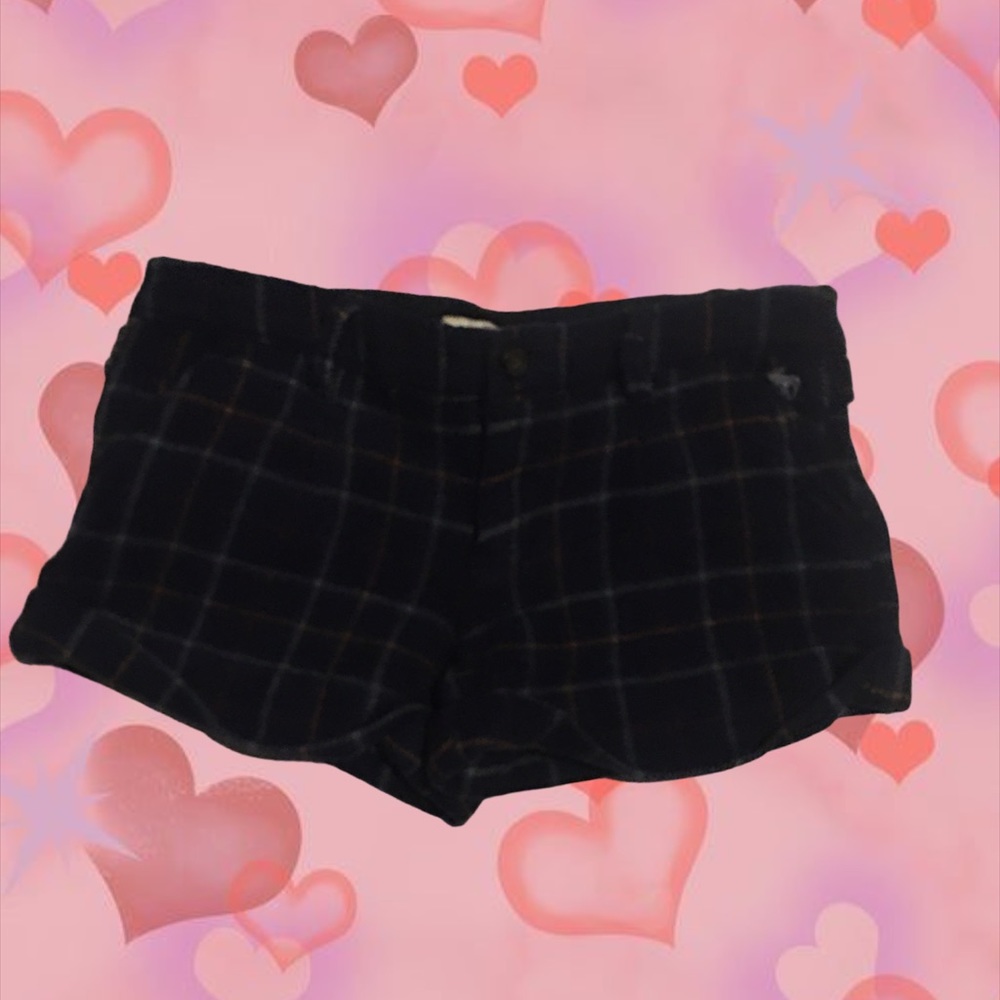 Abercrombie and Fitch plaid denim shorts